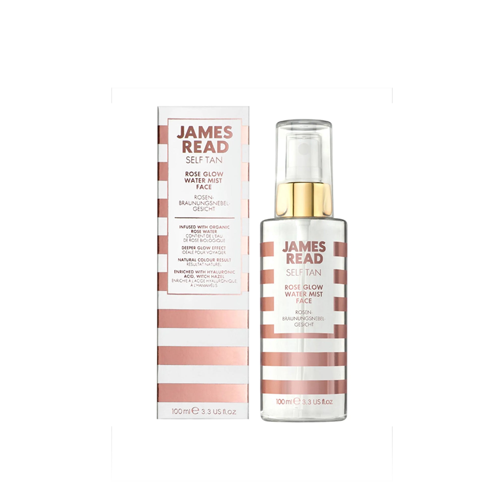 Flakon des Nischenparfums Rose Glow Water Mist Face von James Read