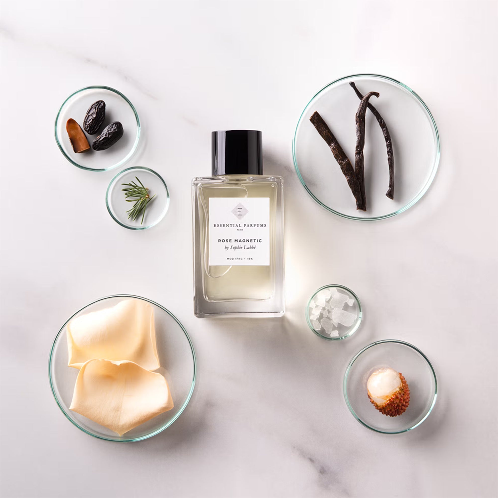 Flakon des Nischenparfums Rose Magnetic von Essential Parfums