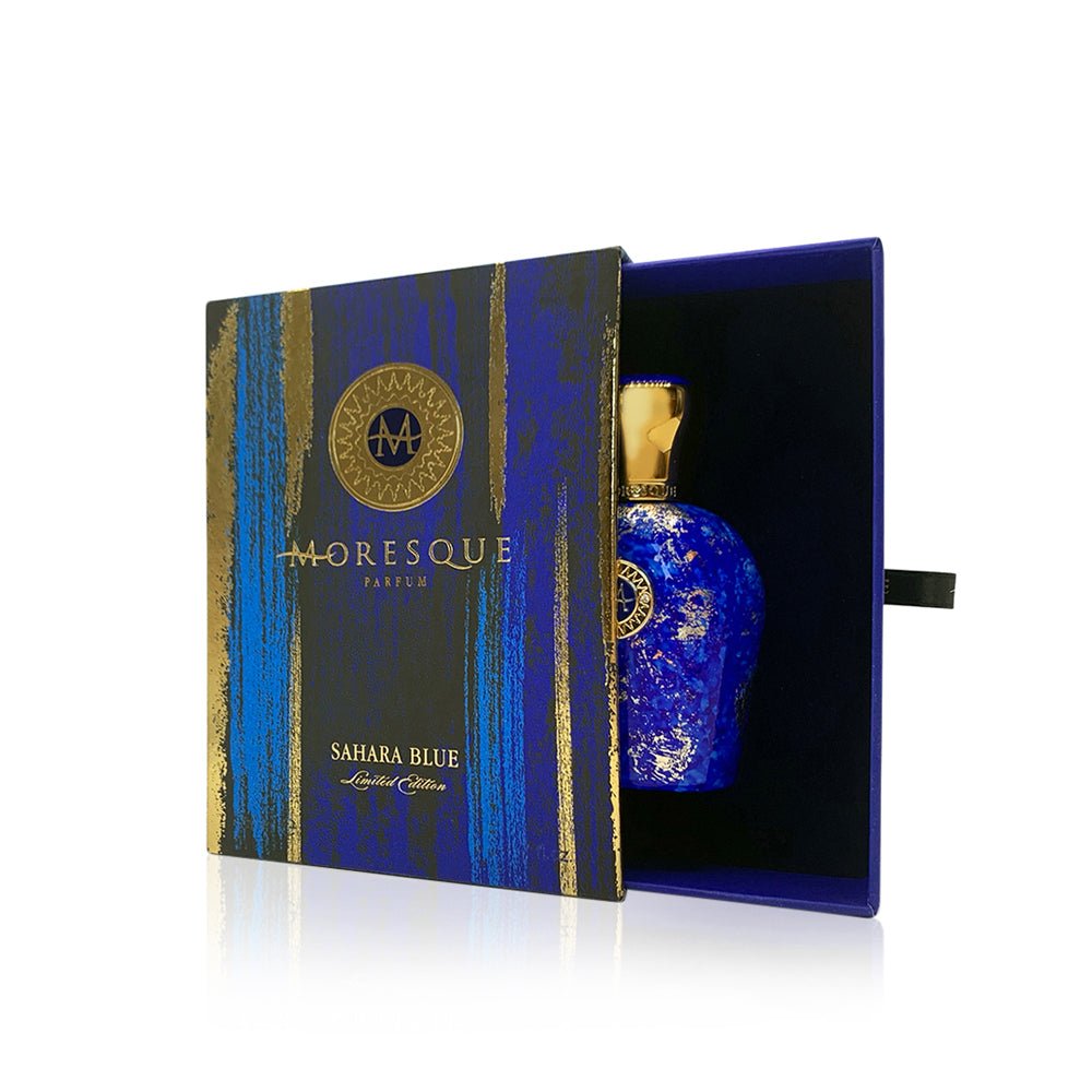 Flakon des Nischenparfums Sahara Blue von Moresque