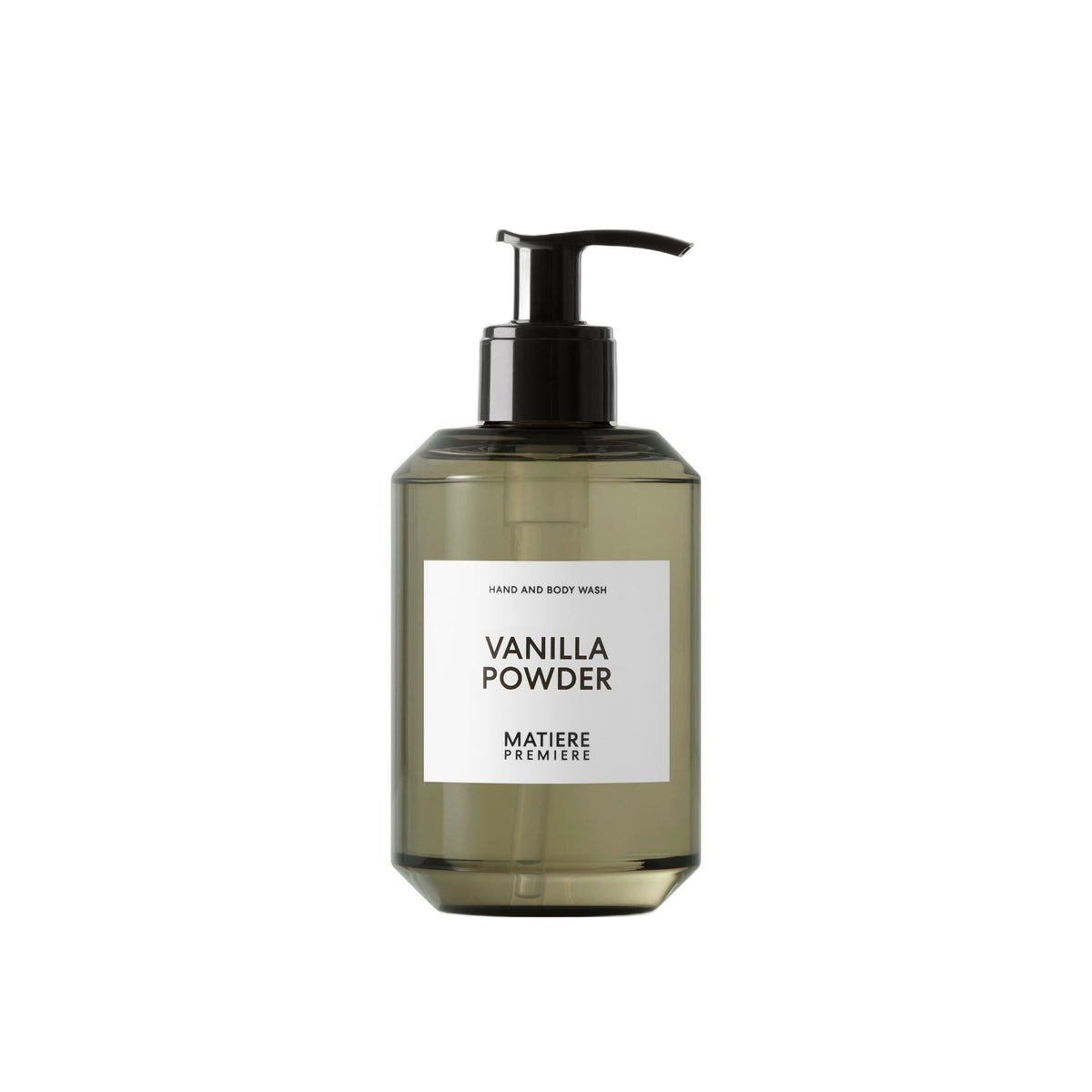 Flasche des Vanilla Powder Hand and Body Wash von MATIERE PREMIERE